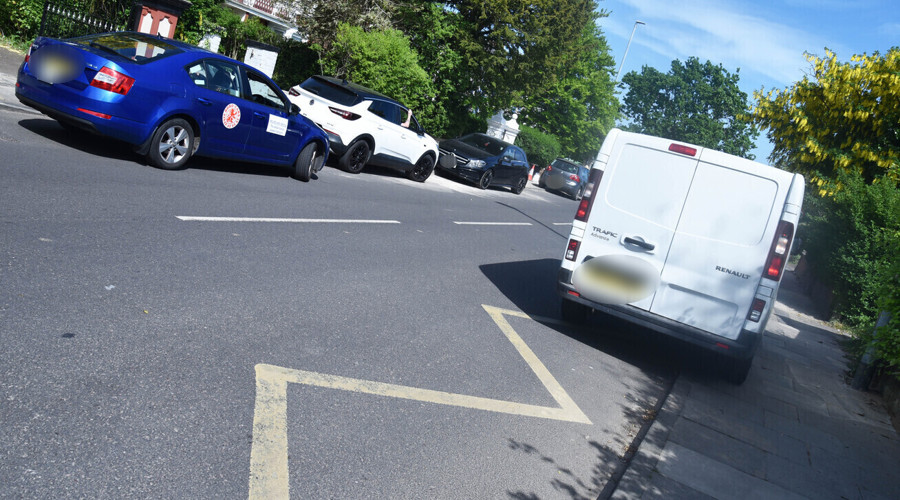 Bad parking outside St Edward's School on Eastbourne Road in Middlesbrough