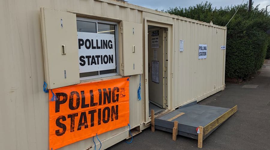A polling station at Northern Road in Whinney Banks