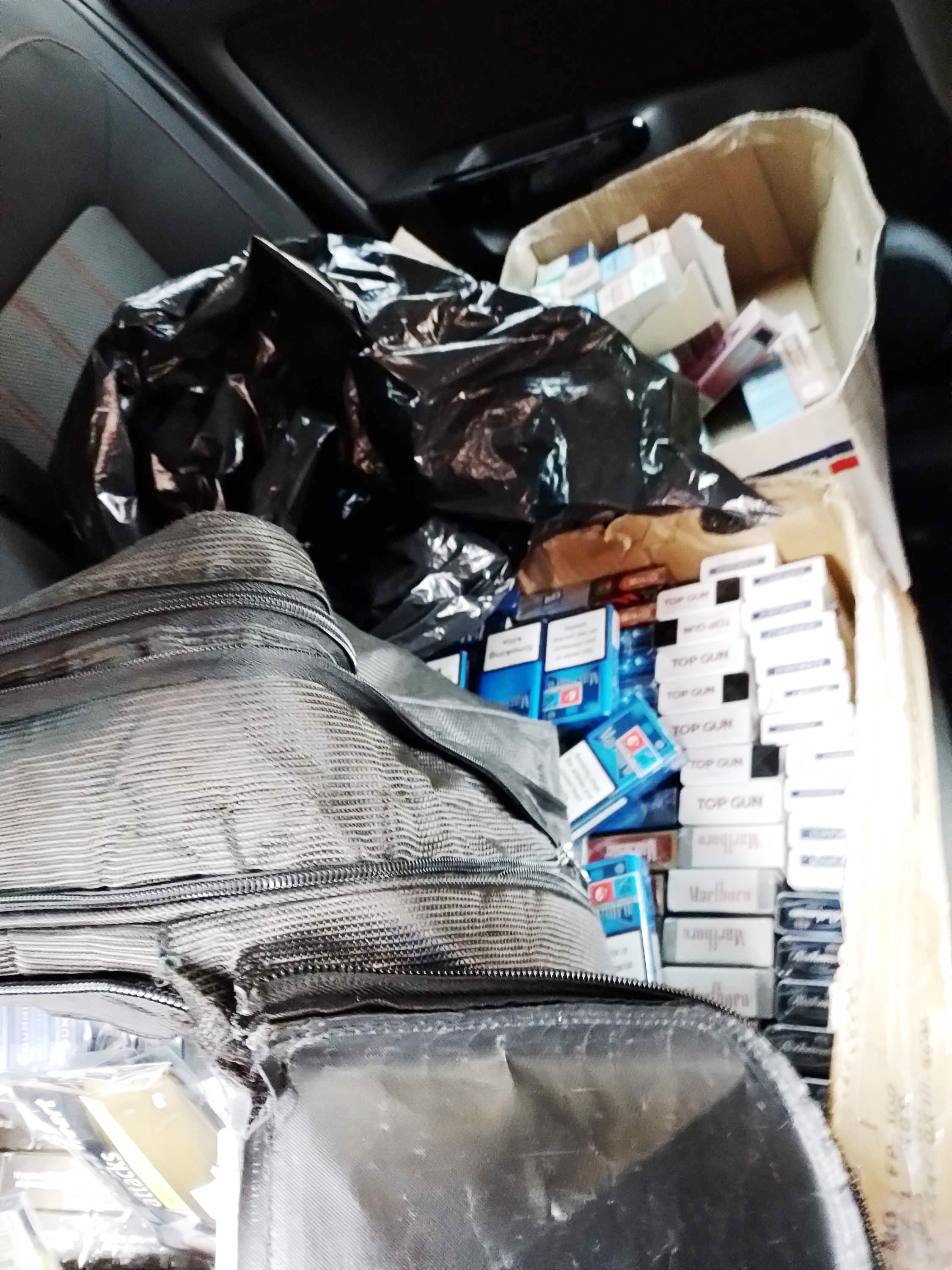 Picture of cigarettes seized from an abandoned car in Middlesbrough 