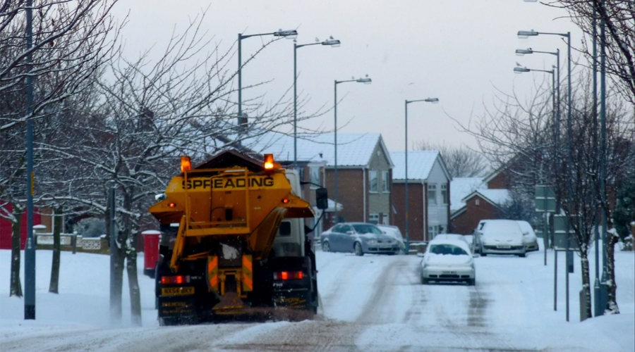 A gritter on the streets of Middlesbrough