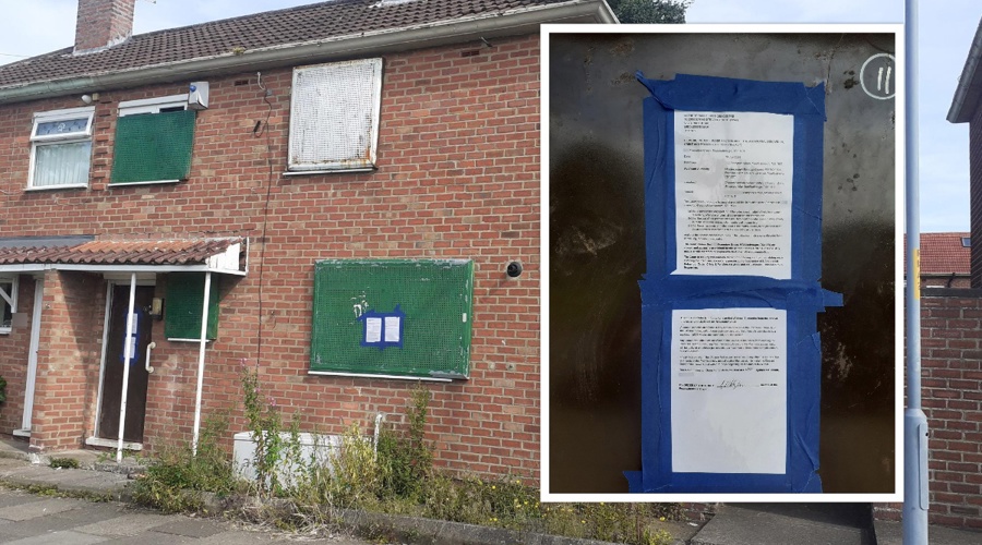 A house on Frampton Green which has been hit with a closure order