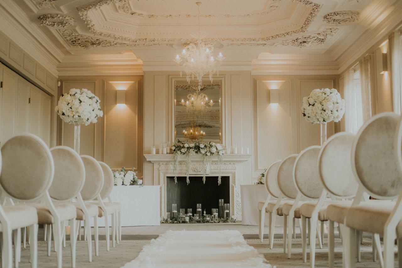 The ceremony room at Acklam Hall