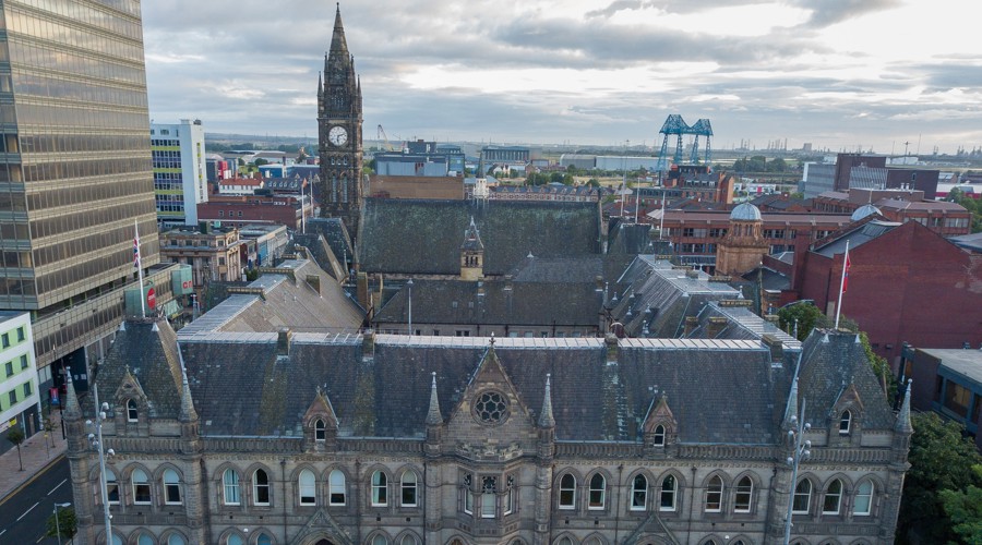 Middlesbrough Town Hall from the air