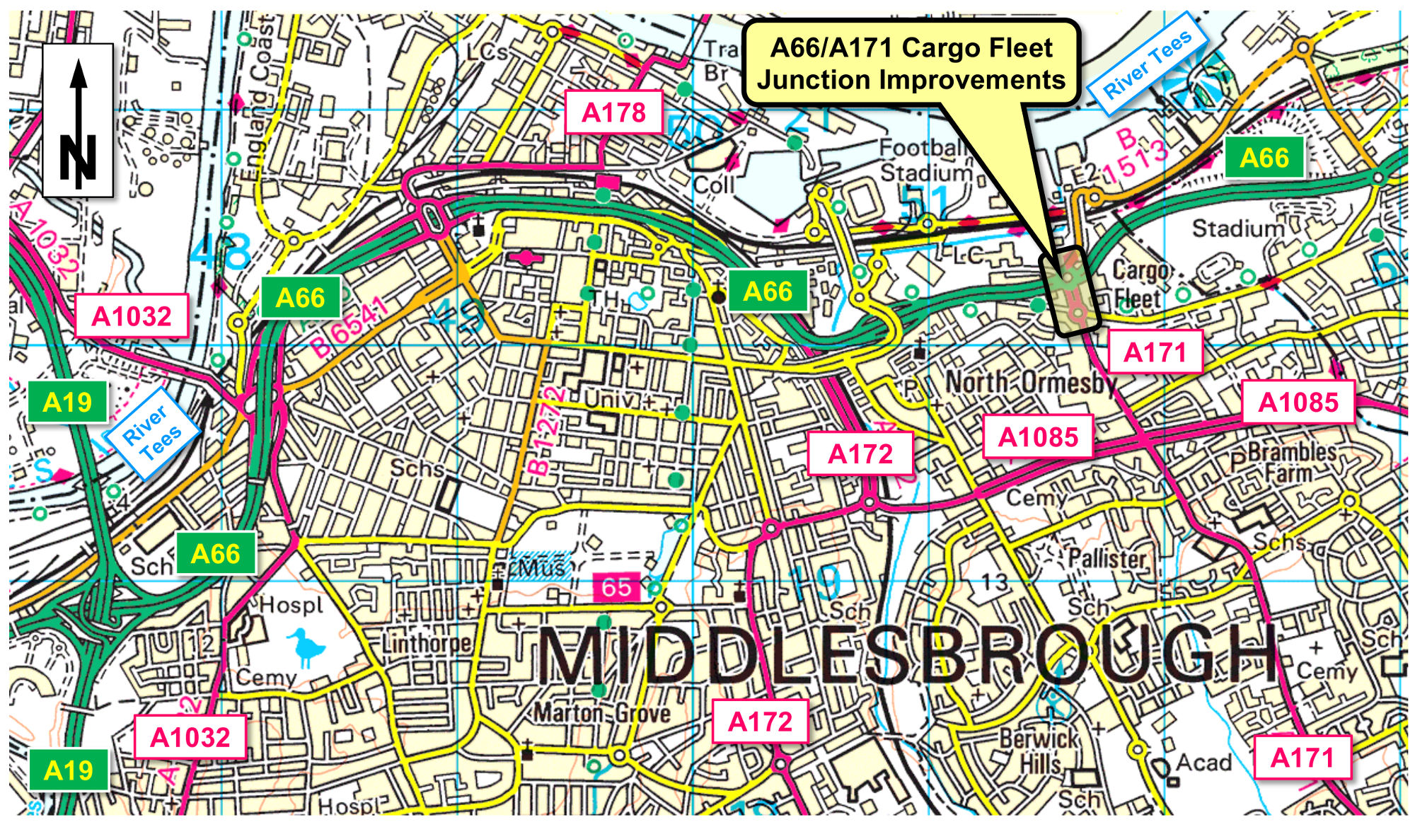 Map of Middlesbrough