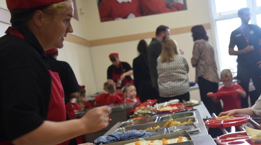 A healthy school dinner served up at Pallister Park Primary School
