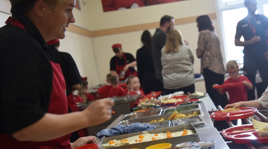 A healthy school dinner served up at Pallister Park Primary School