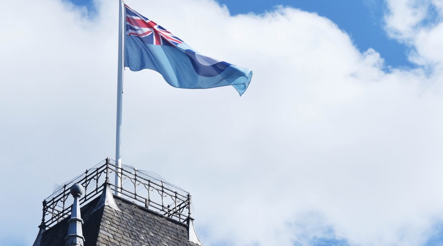 The RAF ensign flying over Middlesbrough Town Hall
