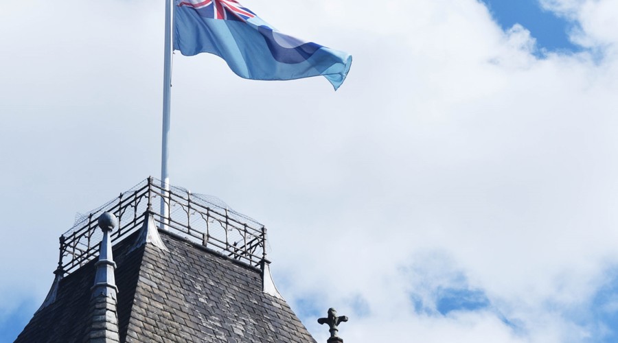 The RAF ensign flying over Middlesbrough Town Hall