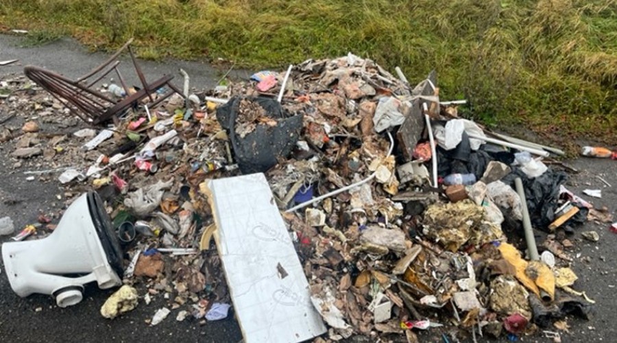 A photo of a pile of dumped rubbish in Middlesbrough